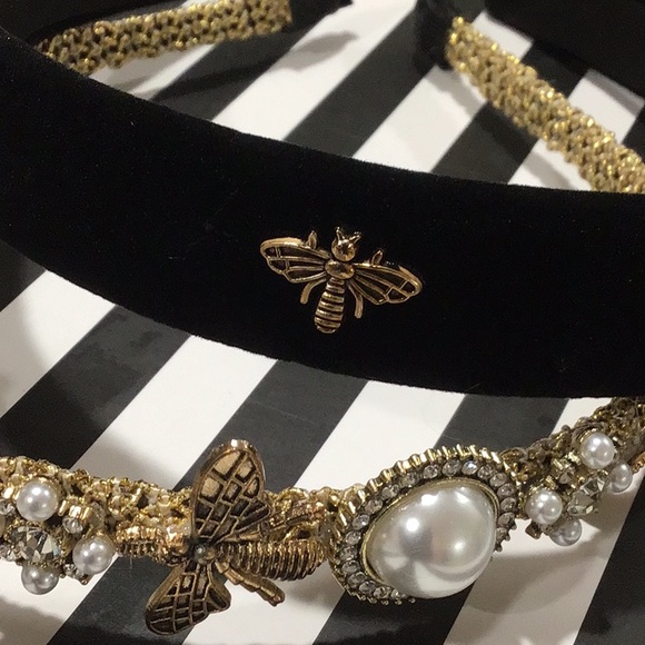 Bee Pearl Rhinestone gold and Black Bee Headbands (both are new) - Picture 3 of 7